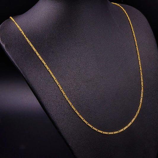 Cadena Tejido 3x1 Delgada Unisex Oro Laminado 18k