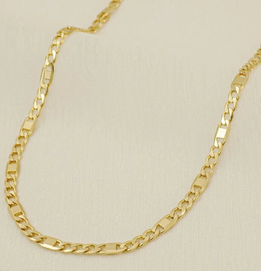 Cadena Tejido Escalera Cubana Oro Laminado 18k