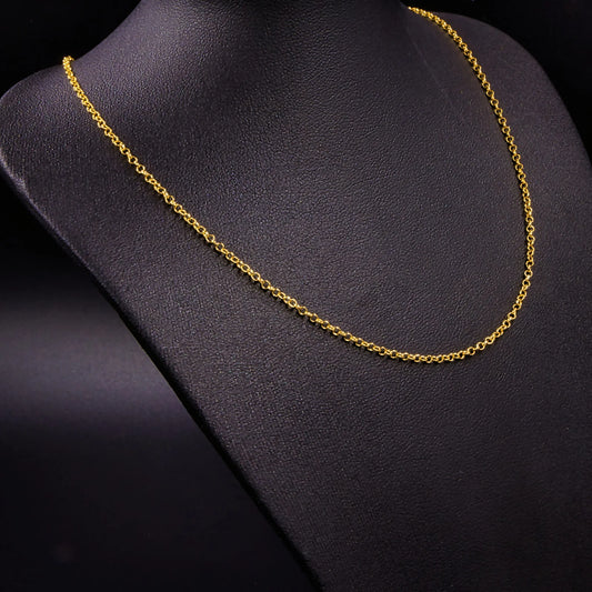 Cadena Tejido Rolo Delgado Oro Laminado 18k