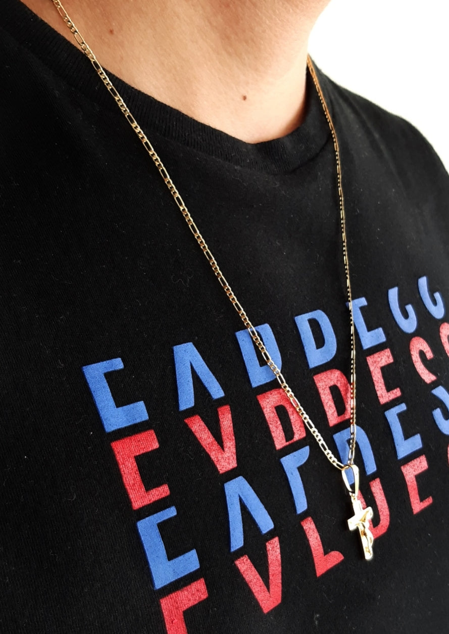 Cadena tejido 3x1 diamantada oro Laminado 18k