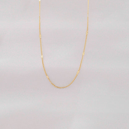 Cadena Cubana Con Destellos Oro Laminado 18k