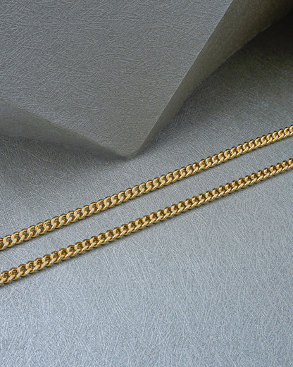 Cadena Tejido Cubana Gruesa Oro Laminado 18k