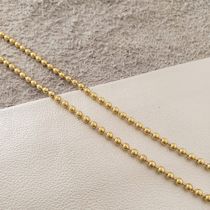 Cadena Tejido Militar Semi Gruesa oro laminado 18k