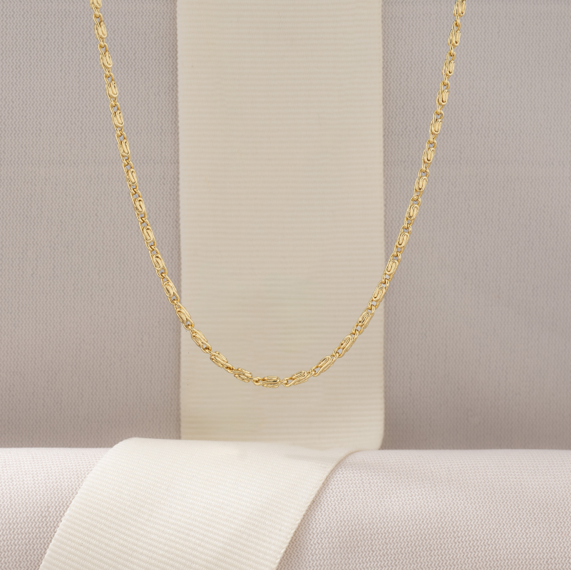 Cadena Tejido Caracol Oro Laminado 18k