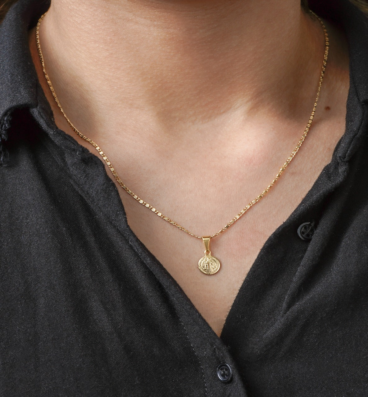 Cadena Tejido Caracol Oro Laminado 18k
