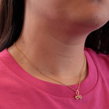 Cadena Tejido Rolo Semi-Delgada Oro Laminado 18k