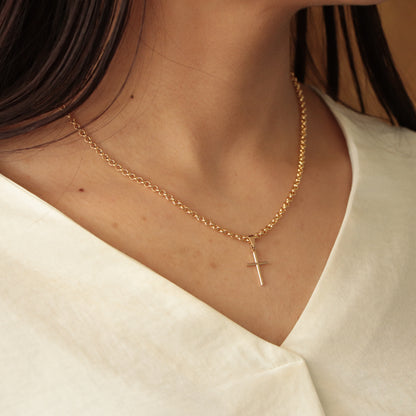 Cadena Tejido Rolo Semi Delgada Oro Laminado 18k