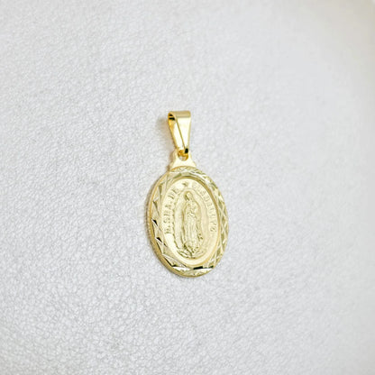 Colgante Guadalupe Mediana Diamantada Oro Laminado 18k