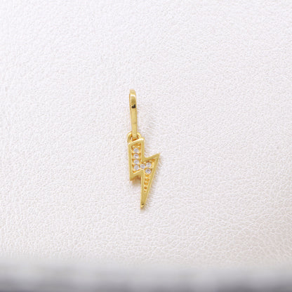 Colgante Rayo Con Circonias Oro Laminado 18k