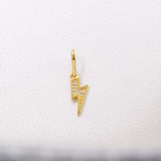 Colgante Rayo Con Circonias Oro Laminado 18k