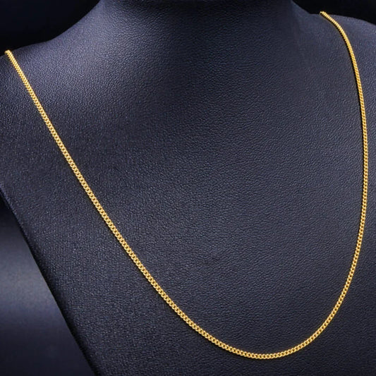 Cadena Cubana Delgada Oro Laminado 18k