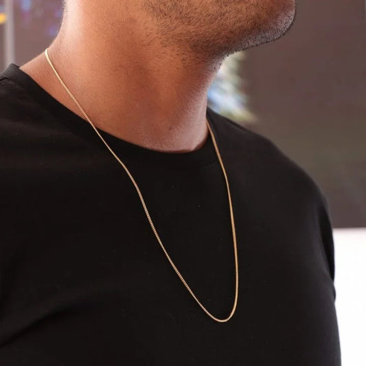 Cadena Cubana Delgada Oro Laminado 18k