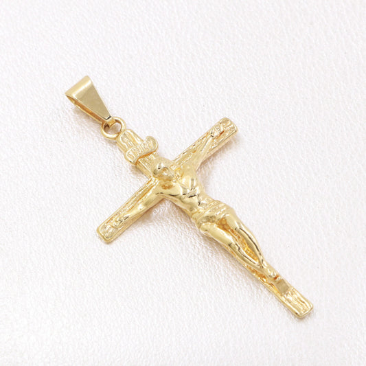 Colgante Cristo Madero Grande Oro Laminado 18k