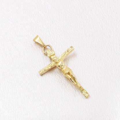 Colgante Cristo Madero Mediano Oro Laminado 18k