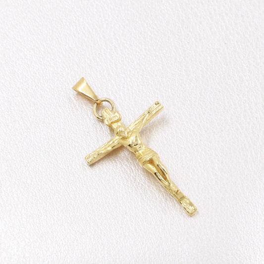 Colgante Cristo Madero Mediano Oro Laminado 18k