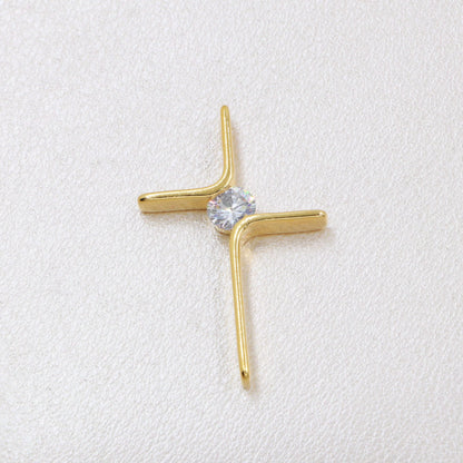 Colgante Cruz Circonias Oro Laminado 18k
