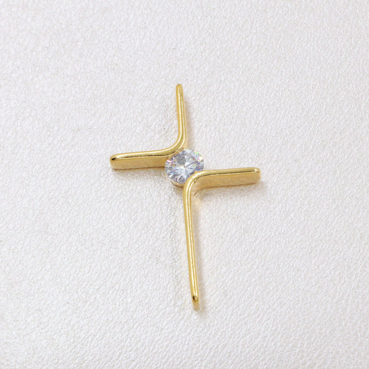 Colgante Cruz Circonias Oro Laminado 18k