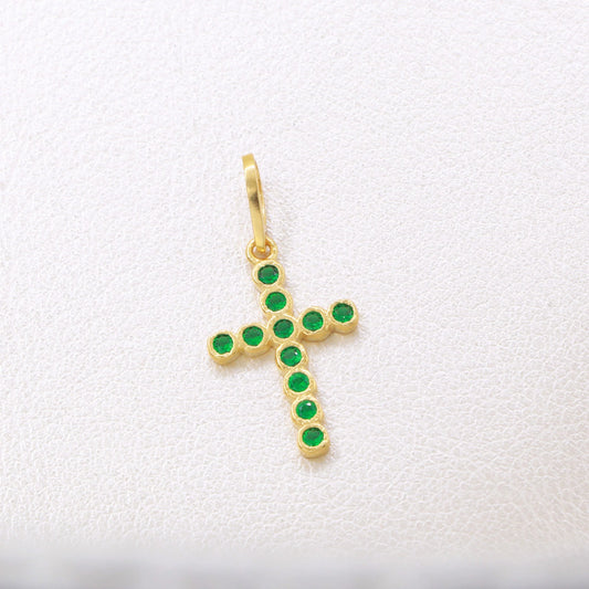 Colgante Cruz Mini Swarovski Oro Laminado 18k