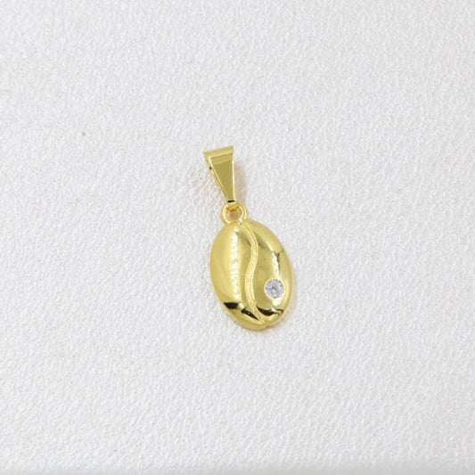 Colgante Grano De Café Oro Laminado 18k
