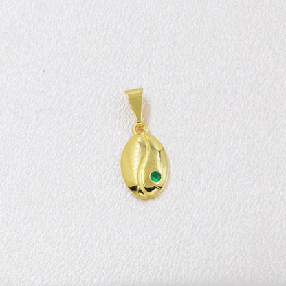 Colgante Grano De Café Oro Laminado 18k