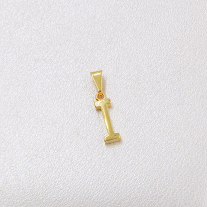 Colgante letra I oro laminado 18k