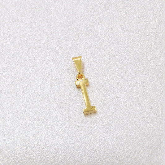 Colgante letra I oro laminado 18k