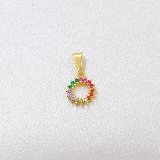 Colgante Rainbow Circonias Oro Laminado 18k