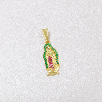 Colgante Guadalupe Silueta Circonias Oro Laminado 18k