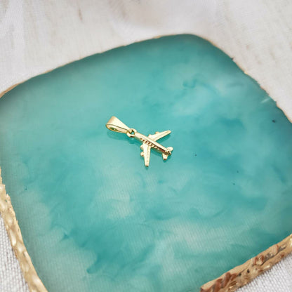 Colgante Avión Oro Laminado 18k
