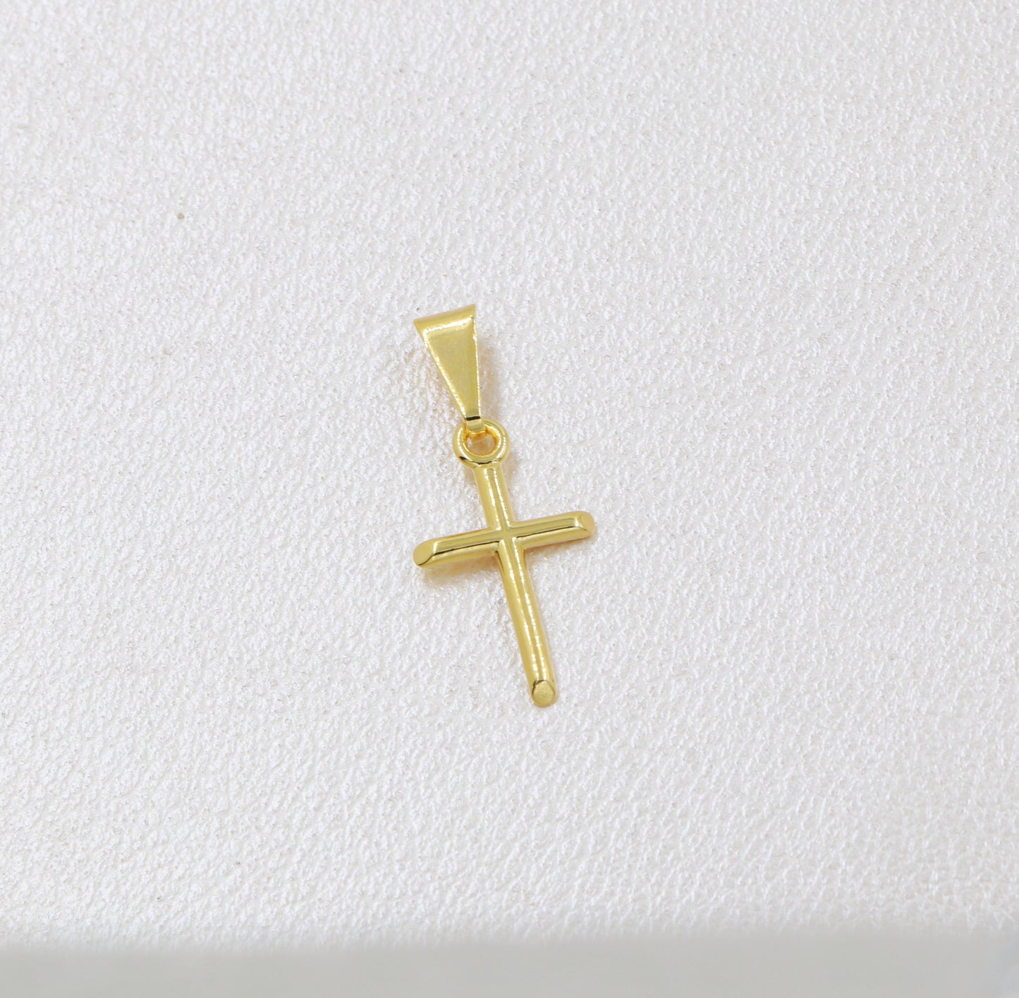 Colgante Cruz Tubular Delgada Oro Laminado 18k