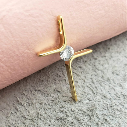 Colgante Cruz Circonias Oro Laminado 18k