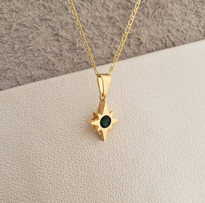 Colgante Estrella Circonia Oro Laminado 18k