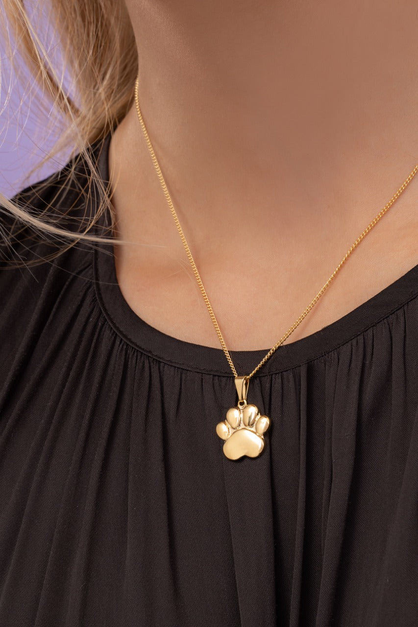 Colgante Huella Perro Oro Laminado 18k
