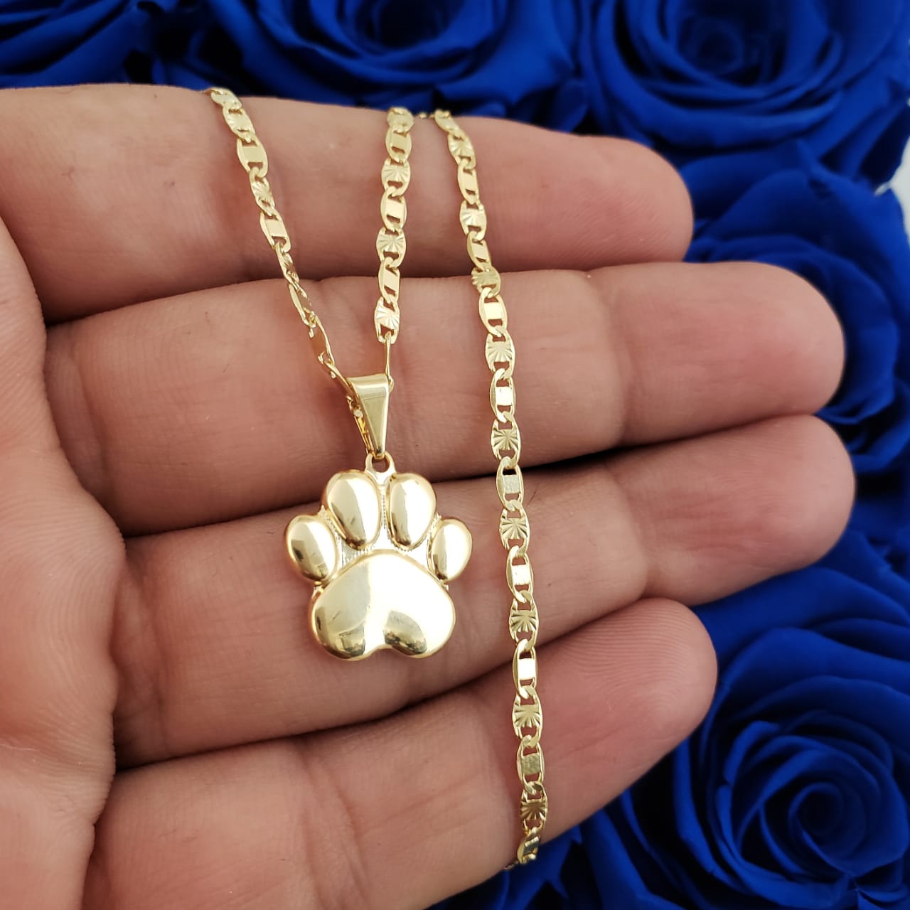 Colgante Huella Perro Oro Laminado 18k
