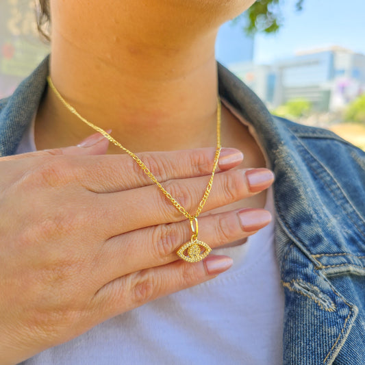 Colgante Ojo Turco En Oro Laminado 18k