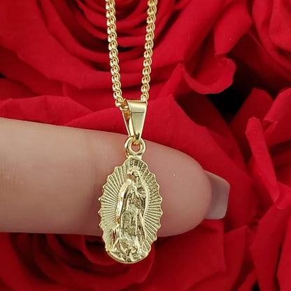 Colgante Guadalupe Tallada Oro Laminado 18k