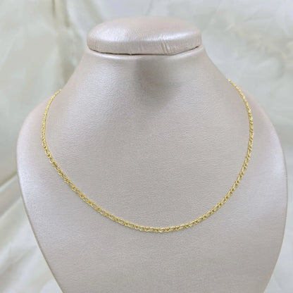 Cadena Tejido 1x1 Semi Delgada Oro Laminado 18k