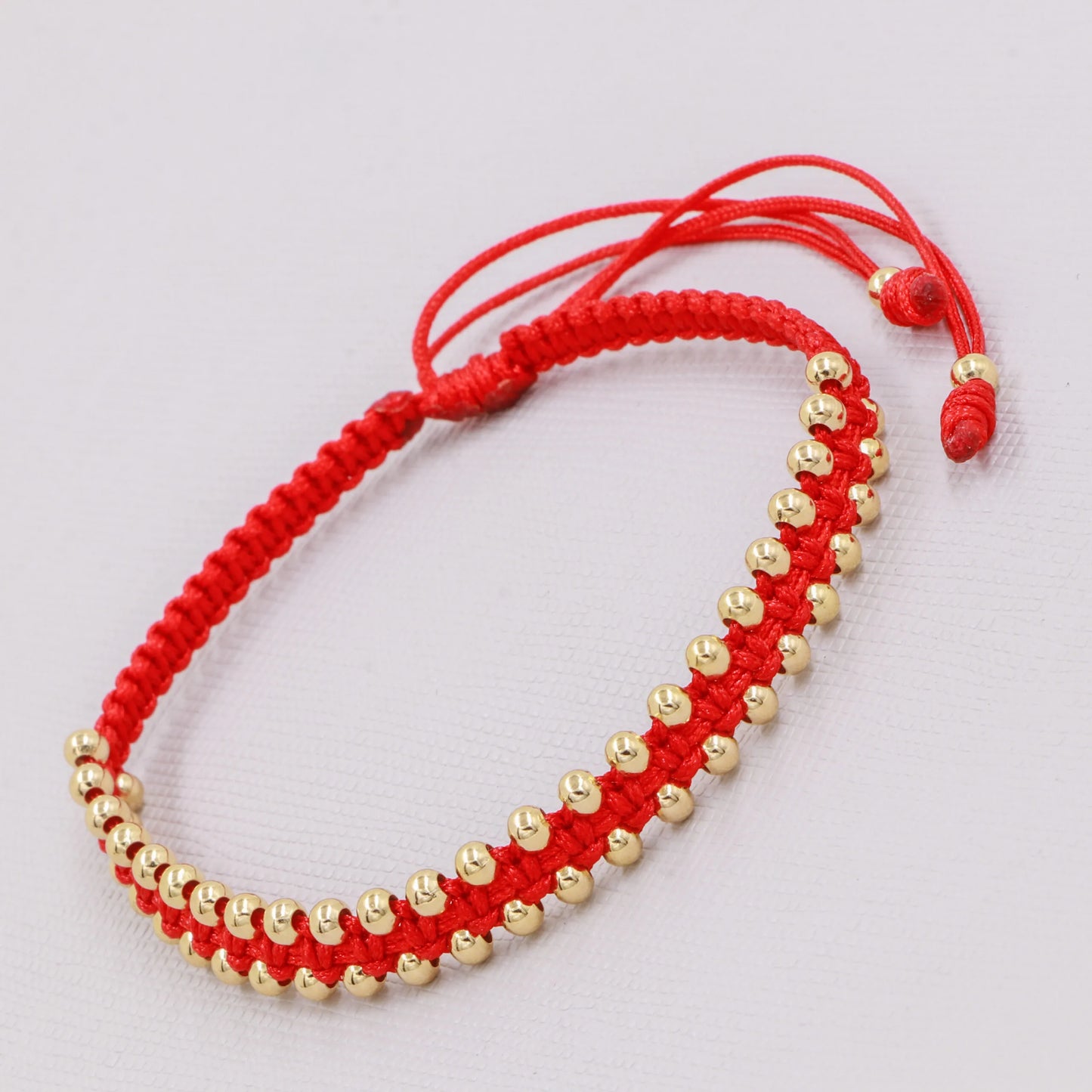 Brazalete Tejido Macramé Oro Laminado 18k