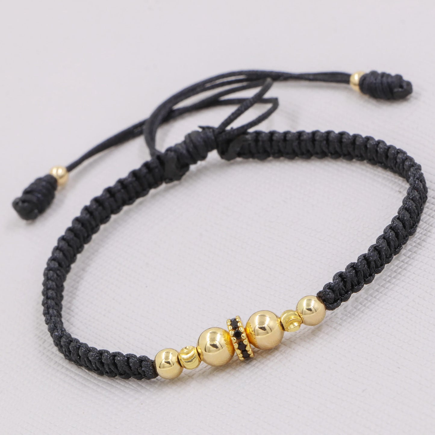 Brazalete Tejido Con Rondel Oro Laminado18k