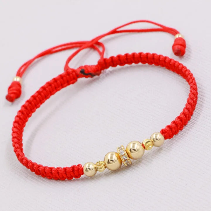 Brazalete Tejido Con Rondel Oro Laminado18k