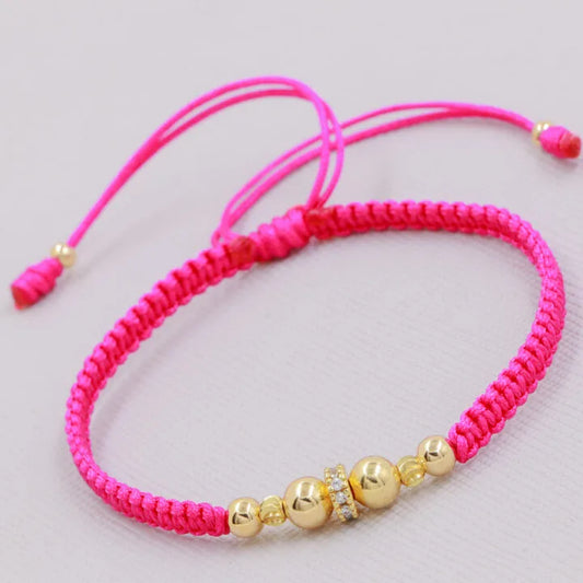 Brazalete Tejido Con Rondel Oro Laminado18k