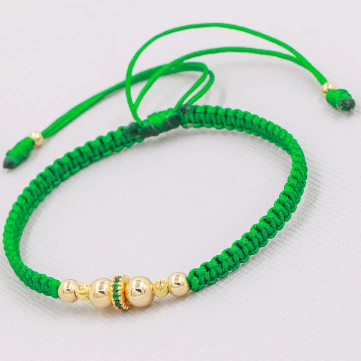 Brazalete Tejido Con Rondel Oro Laminado18k