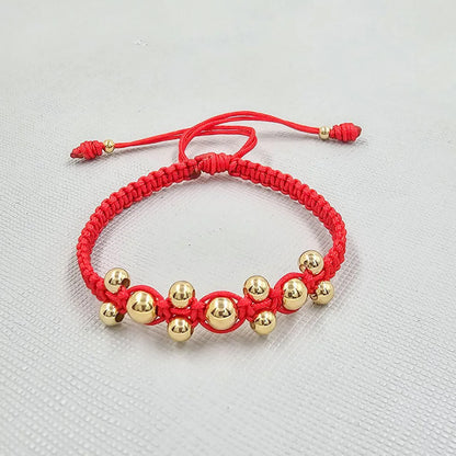 Brazalete Tejido Balín Oro Laminado 18K