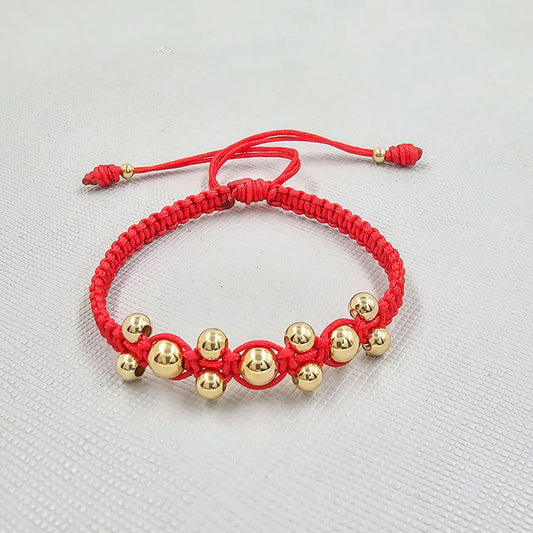 Brazalete Tejido Balín Oro Laminado 18K