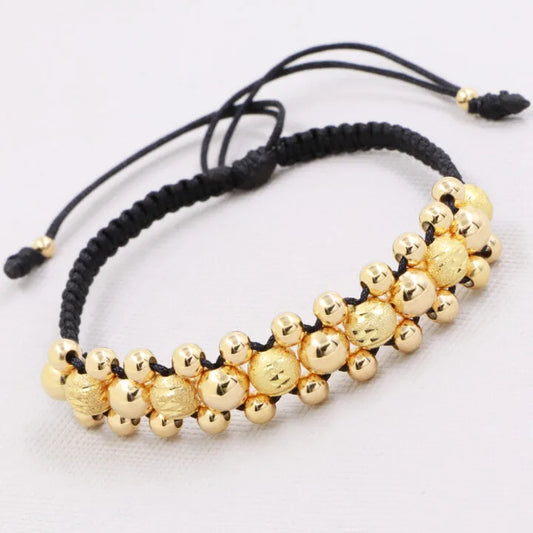 Brazalete Balín Liso Oro Laminado 18k