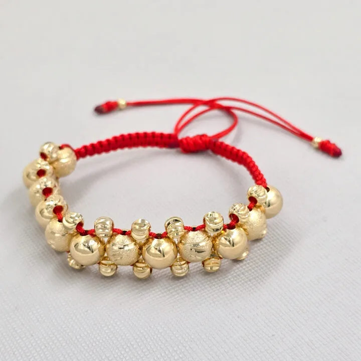 Brazalete Balín Diamantado e Italiano Oro Laminado 18k