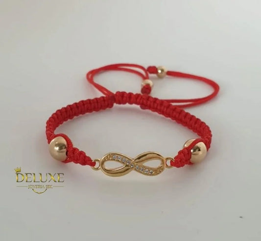 Brazalete Herraje Infinito Balín Oro Laminado 18k