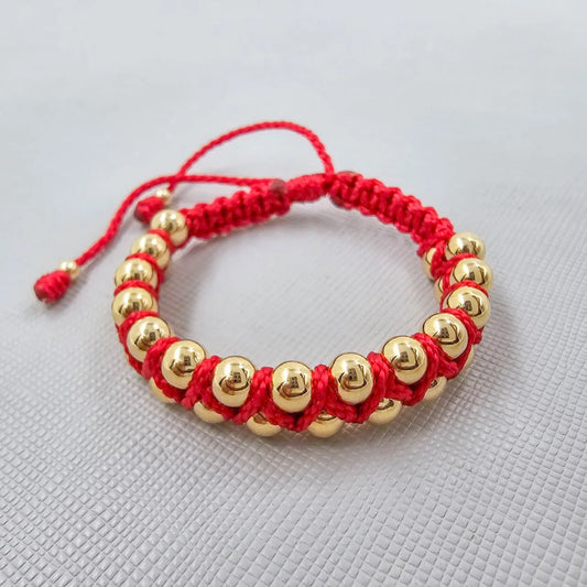Brazalete Tejido Zig Zag En Oro Laminado 18k