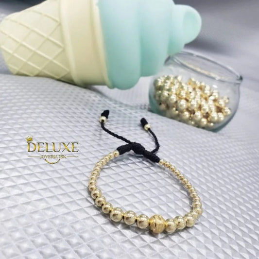 Brazalete Dorado Balín Oro Laminado 18k