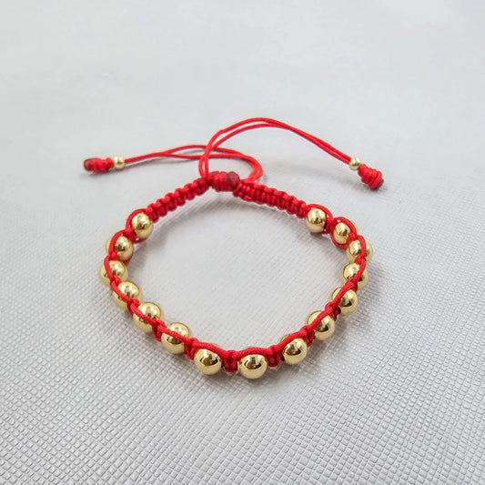 Brazalete Tejido KIDS Balín Oro Laminado 18k